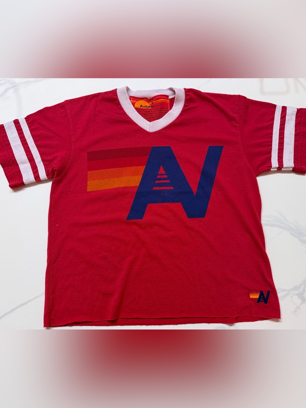 NWT Aviator Nation Logo Boyfriend Tee size small